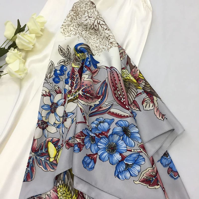 Julunar Silk Like Head Scarf for Women - Satin Large Hair Scarves - 35" Square Silk Hair Wrap for Sleeping with Gift Packed - Image 3