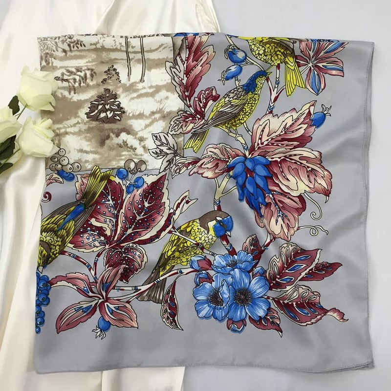 Julunar Silk Like Head Scarf for Women - Satin Large Hair Scarves - 35" Square Silk Hair Wrap for Sleeping with Gift Packed - Image 2