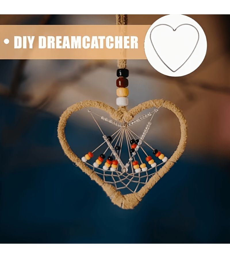 Love Heart Shaped Metal Flower Ring for Dream Catcher Wedding Decoration - Image 5