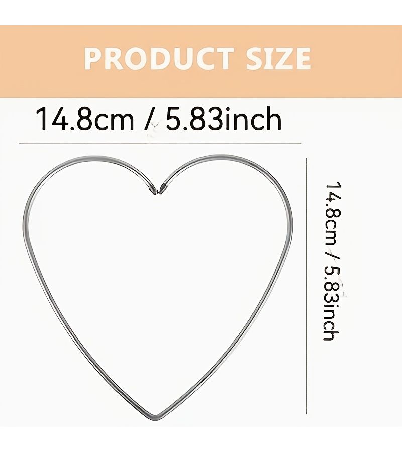 Love Heart Shaped Metal Flower Ring for Dream Catcher Wedding Decoration - Image 3