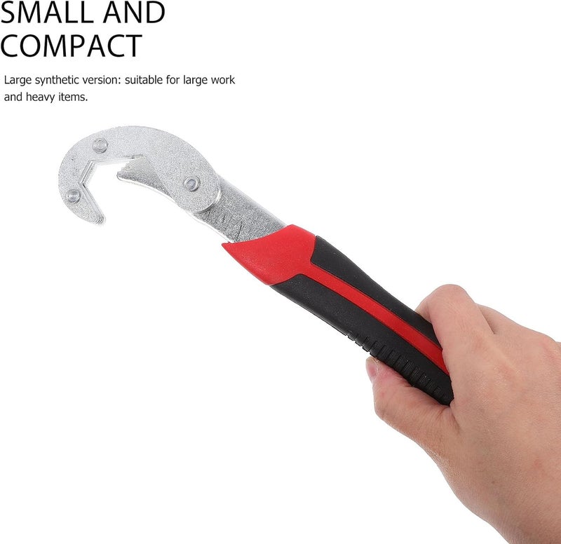 Adjustable Wrench Tool with Red Handle, Small Multi-function Plumbing Spanner Wrench for Plumbers and Pipe Fitting, Sturdy Hand Tool for Household and Professional Use - Image 4