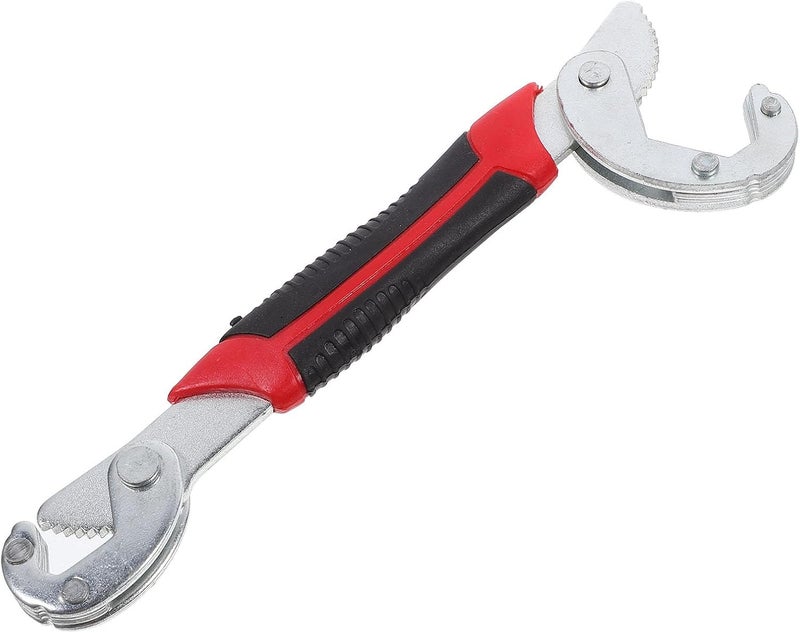 Adjustable Wrench Tool with Red Handle, Small Multi-function Plumbing Spanner Wrench for Plumbers and Pipe Fitting, Sturdy Hand Tool for Household and Professional Use - Image 1