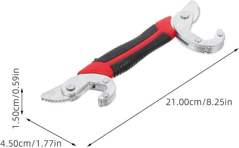Adjustable Wrench Tool with Red Handle, Small Multi-function Plumbing Spanner Wrench for Plumbers and Pipe Fitting, Sturdy Hand Tool for Household and Professional Use - Image 2