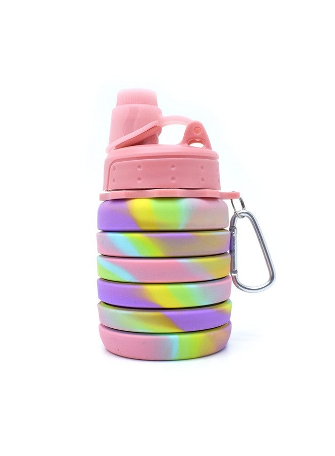 HAWKISTER Flexible Collapsible Silicone Sports, Trekking, Cycling, Gym, School Water Bottle Expandable And Foldable With Snap Hook, Pink (Pack Of 1 Unit), 500 ML - Image 3