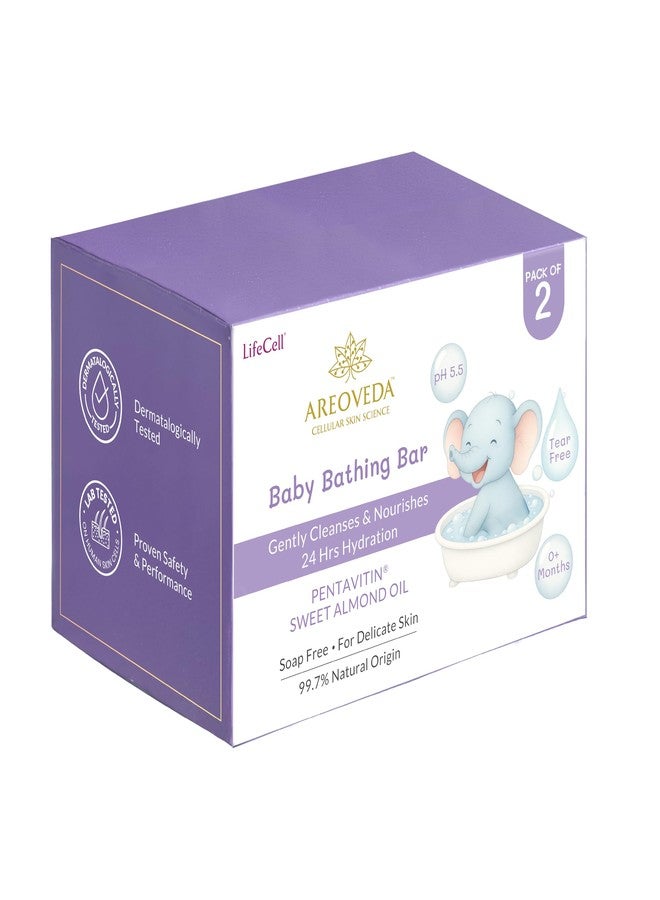 AreoVeda Baby Bathing Bar (100gm*2) | 24Hrs Hydration | Fights Germs | Lab Tested, EWG Verified, Cellularly Proven - Image 1