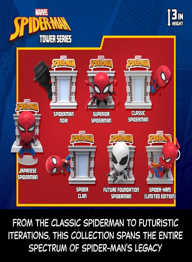 YuMe Spider-Man Tower Series Hero Box - Blind Box (1 Pack) 3" Collectible Toy Figures, Marvel Superhero Movie Inspired Set, Collectible Figurines for Adults, Boys, Girls, and Kids Ages 8+ - Image 2