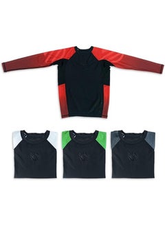 Sanabul  Kids Long Sleeve Rash Guard – Comfortable, Durable, SPF 50 Protection | Perfect Fit for BJJ, MMA & More | Boys & Girls (Red, Large)  - Image 1
