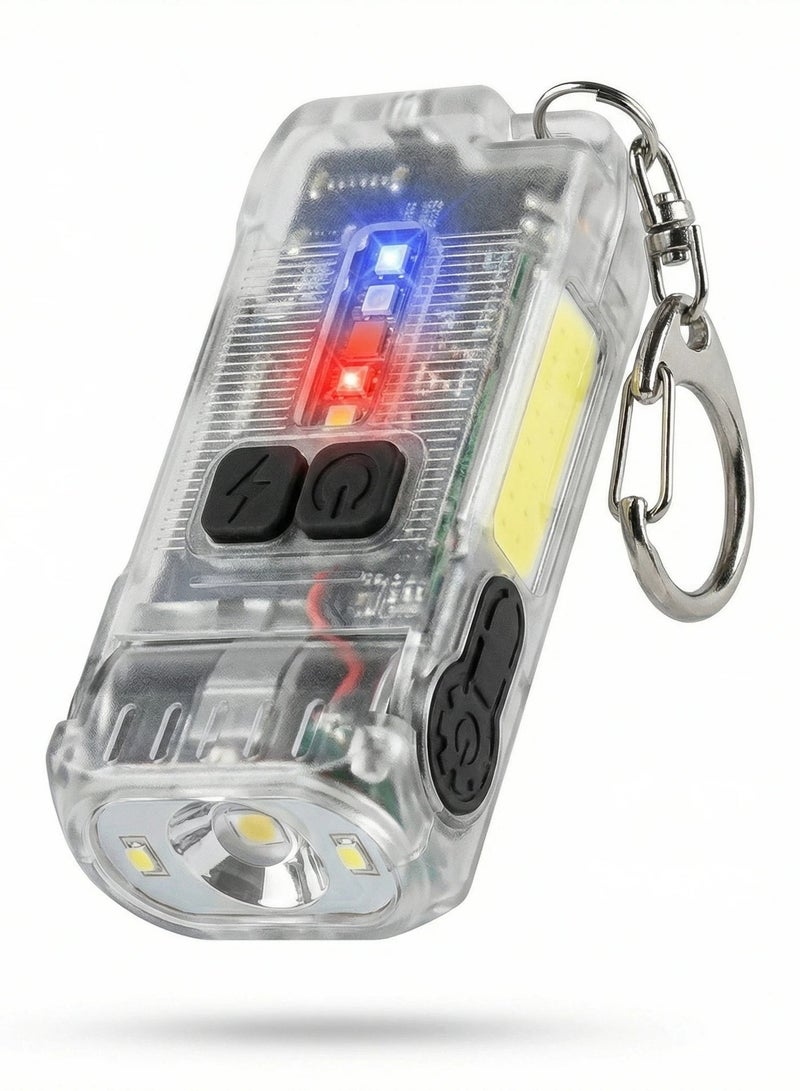 Bluejw Flahlight LED Small Flashlight Powerful Super Bright Light with 80° Swivel Head Clip COB Light - Mini Pocket with Keychain and USB Rechargeable IP67 Waterproof with Tail Magnet - Image 1