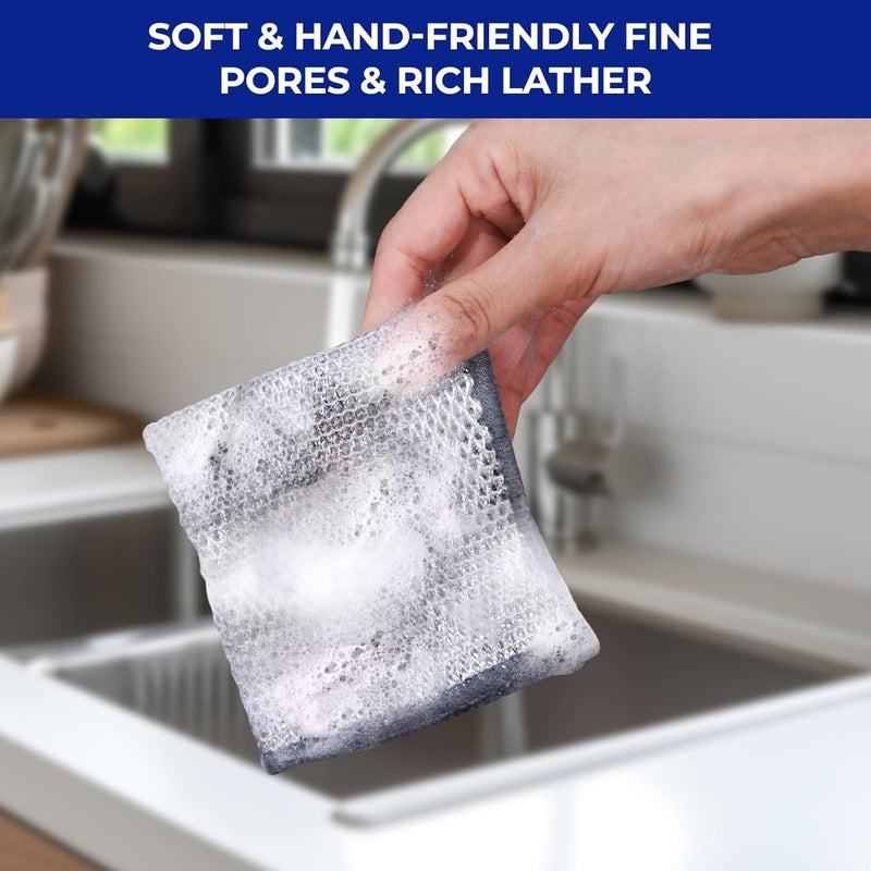 TULOO TULOO Scrubber for Kitchen Wire Dishcloth Steel Wire Cleaning Cloth Powerful Cleaning NonScratch Wire Dishcloth Rag for Cookware Sinks Dishes Stove Tops Silver 8 - Image 5