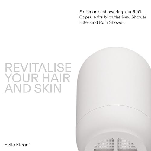 HELLO KLEAN كبسولة إعادة تعبئة Hello Klean Rain Shower 20 متوافقة مع رأس دش المطر وفلتر الدش المتصل لإزالة المعادن غير المرغوب فيها والكلور والشوائب الموجودة في مياه الدش - Image 3