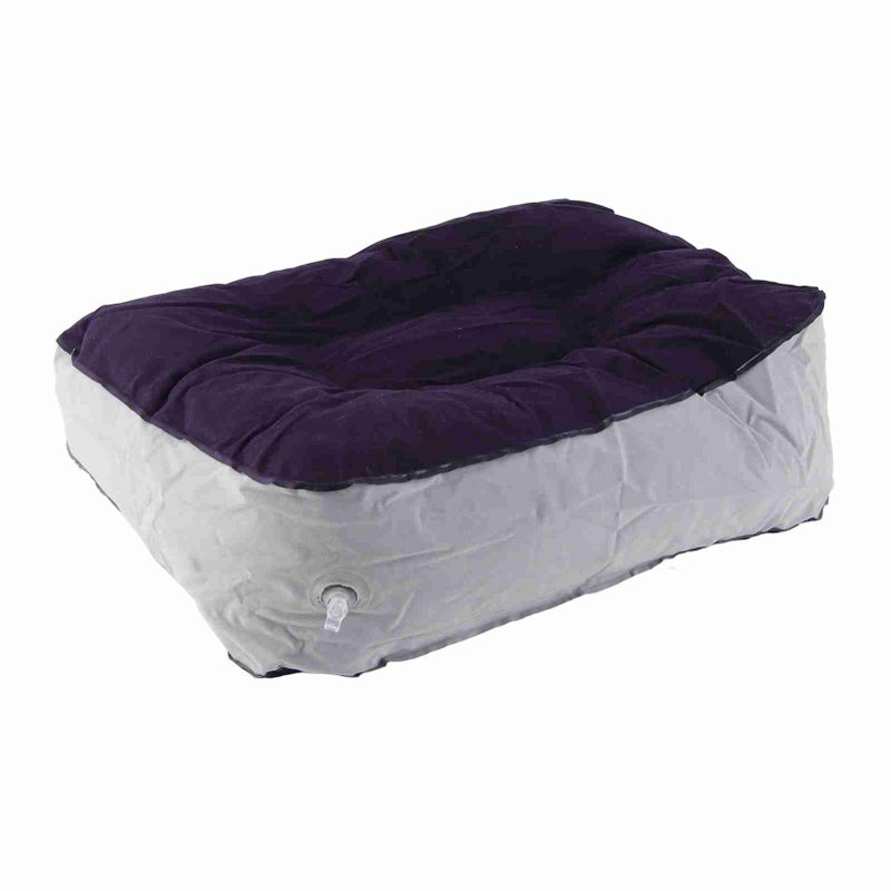 Inflatable Flocking Foot Rest Pillow Travelling Flight Relax Cushion With Air Pump(Gray Blue) - Image 3