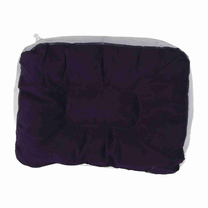 Inflatable Flocking Foot Rest Pillow Travelling Flight Relax Cushion With Air Pump(Gray Blue) - Image 4