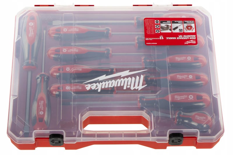 Milwaukee Set of 12 Tri-Lobe Screwdrivers 4932472003,Red - Image 3