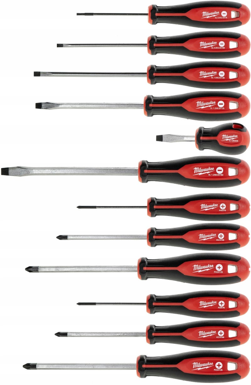 Milwaukee Set of 12 Tri-Lobe Screwdrivers 4932472003,Red - Image 2