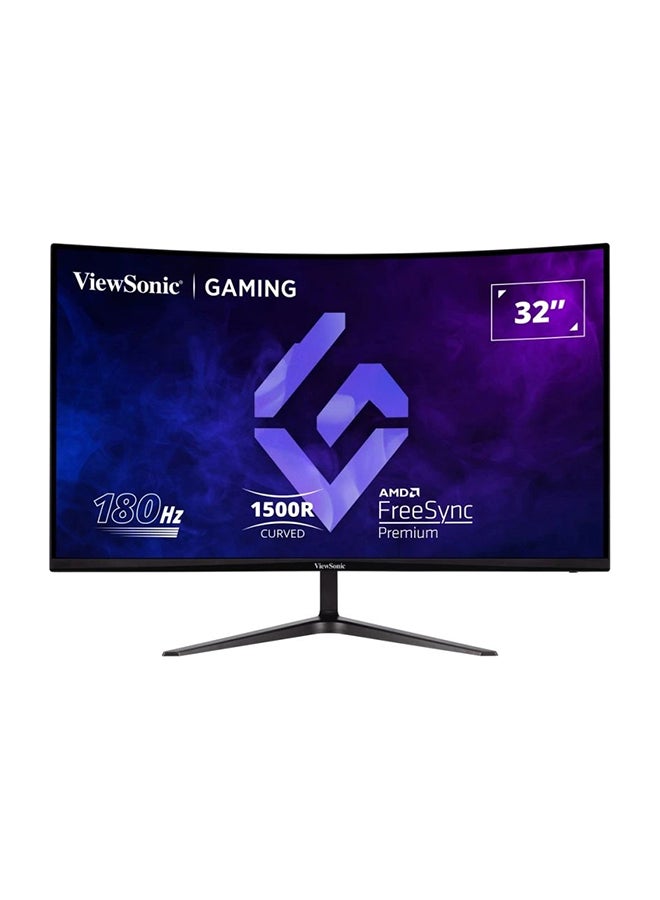 فيوسونيك شاشة ألعاب منحنية 32 بوصة FHD 180Hz 1500R، زمن استجابة 1 مللي ثانية، AMD FreeSync™ Premium، تباين ديناميكي ضخم، مكبرات صوت مزدوجة 2 واط، تقنية العناية بالعين، وضع ECO - Image 1