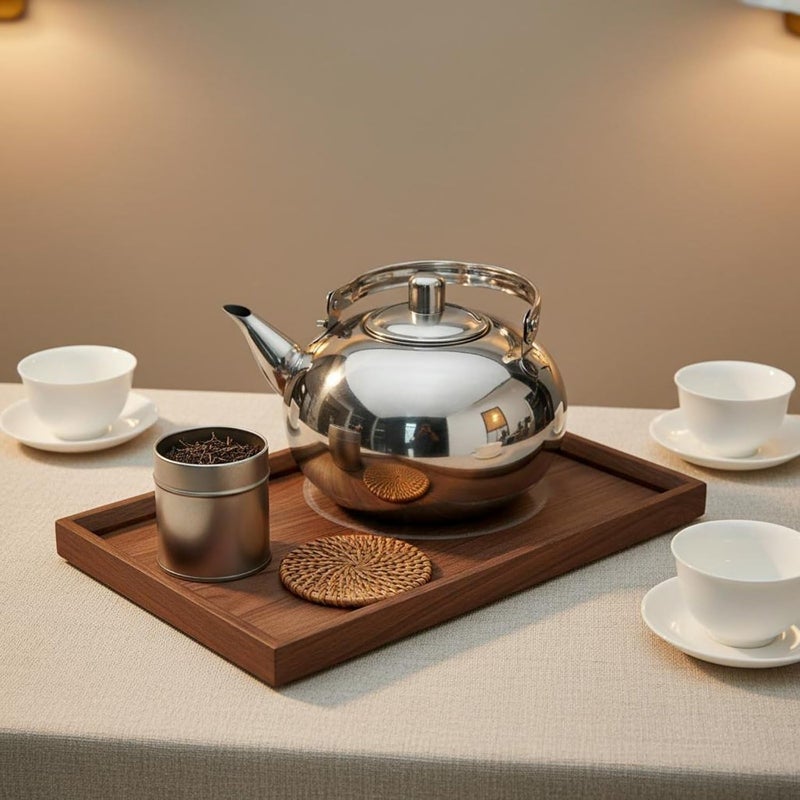Stainless Steel Teapot Mirror Polished Teapot with Strainer Thickened Stainless Steel Tea Pot for Restaurant, Array, Gold, 16cm - Image 5