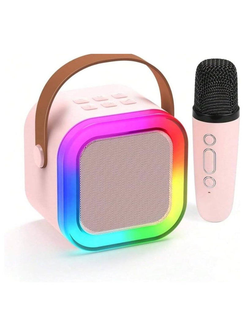 Mini Karaoke Machine Gifts for Kids (Cute Small and Portable) Bluetooth Speaker with Wireless Microphone (Loud Sound) Birthday Gifts for Girls Age 3-12 by We Fly - Beige (Multicolor)  - Image 1