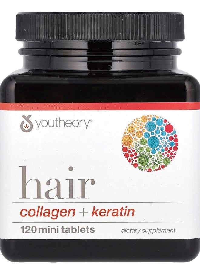 youtheory - Hair Collagen + Keratin 120 Mini Tablets - Image 1