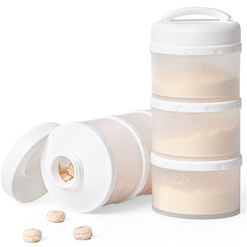 Termichy Stackable Formula Dispenser Portable Milk Powder Container, 2 Pack, White - Image 1