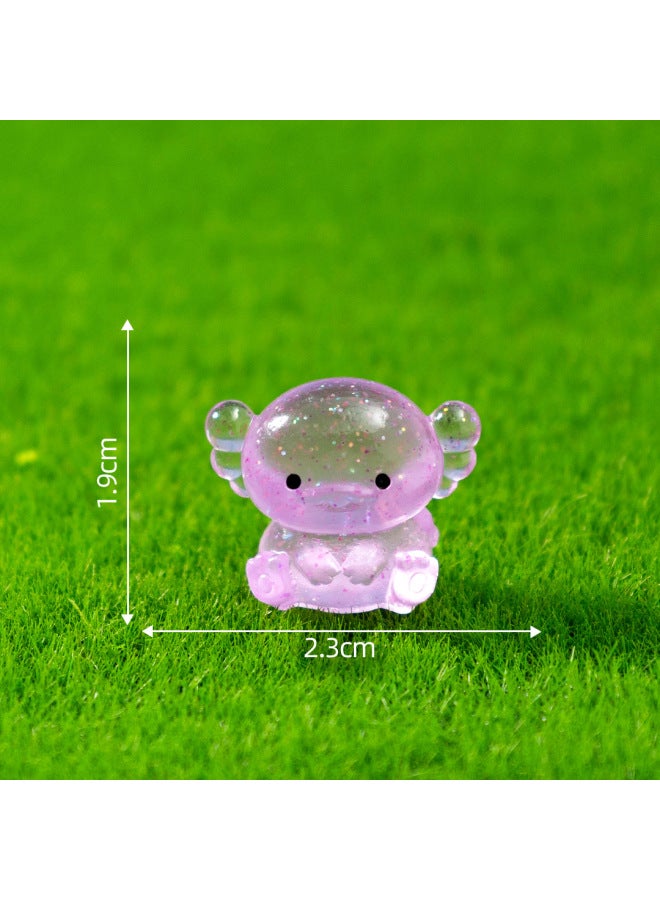 New Product Luminous Fine Glitter Chubby Hexagonal Dragon Doll Cute Micro Landscape Diy Decoration Accessories Small Ornaments