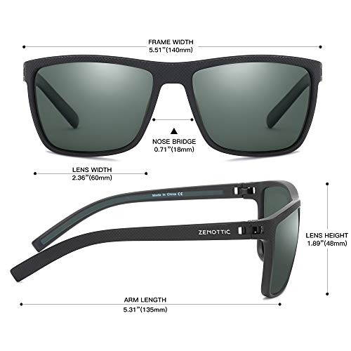 ZENOTTIC Polarized Sunglasses for Men Lightweight TR90 Frame UV400 Protection Square Sun Glasses - Image 3