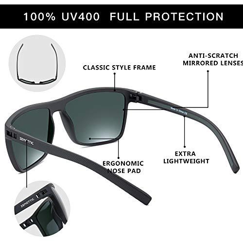 ZENOTTIC Polarized Sunglasses for Men Lightweight TR90 Frame UV400 Protection Square Sun Glasses - Image 4
