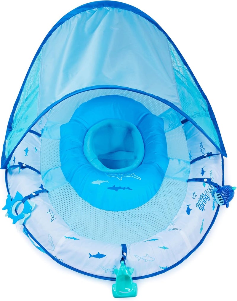 SwimWays Ultra Baby Spring Float, Premium Inflatable Baby Pool Float with Sun Canopy, Fast Inflation & Carry Bag (9-24 Months), Mermaid Toys for Kids - Image 4