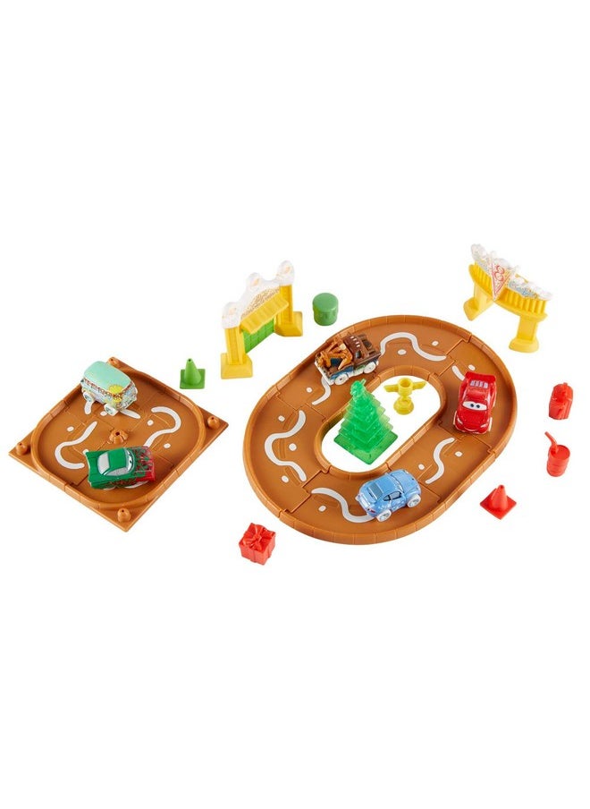 Mattel Games Disney and Pixar Cars Toys Mini Racers Advent Calendar with 5 Toy Cars, Track Pieces and Mini-Toy Accessories 25 Surprises Holiday Gifts for Kids  - Image 2