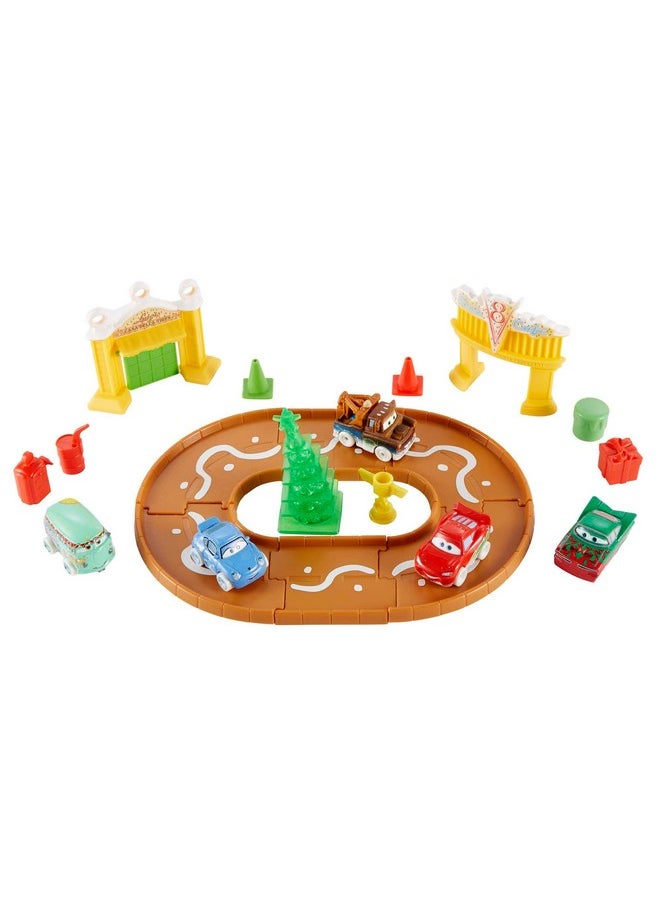 Mattel Games Disney and Pixar Cars Toys Mini Racers Advent Calendar with 5 Toy Cars, Track Pieces and Mini-Toy Accessories 25 Surprises Holiday Gifts for Kids  - Image 4