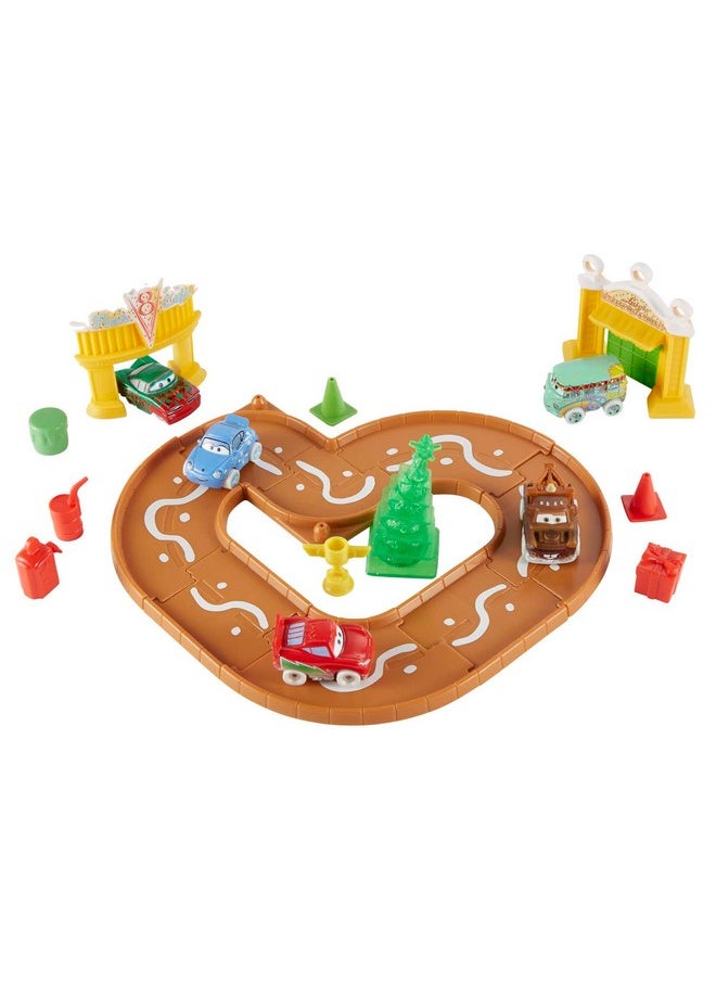 Mattel Games Disney and Pixar Cars Toys Mini Racers Advent Calendar with 5 Toy Cars, Track Pieces and Mini-Toy Accessories 25 Surprises Holiday Gifts for Kids  - Image 3