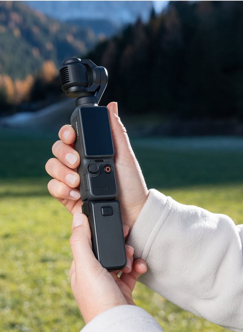 dji Osmo Pocket 4 Battery Handle, Supports Hot-Swapping, USB-C Port, 1/4″ Thread, Built-in 950mAh Battery, Compatible with Osmo Pocket 4, Black - Image 4