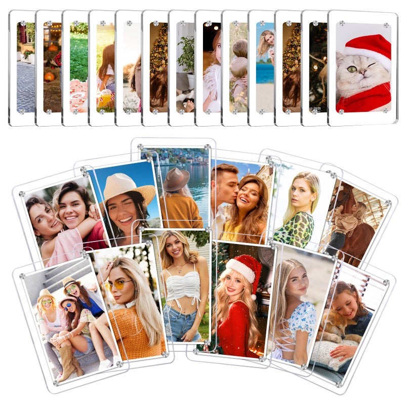 ESRICH 25 Pack-Acrylic Fridge Magnetic Frame, Mini Picture Frames, Double Sided Photo Magnet Frames for Refrigerator,Mini Clear Picture Frame, Gifts (2.36 x 3.54Inch) - Image 1