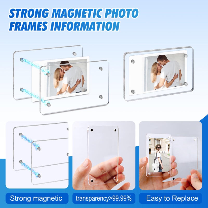 ESRICH 25 Pack-Acrylic Fridge Magnetic Frame, Mini Picture Frames, Double Sided Photo Magnet Frames for Refrigerator,Mini Clear Picture Frame, Gifts (2.36 x 3.54Inch) - Image 5