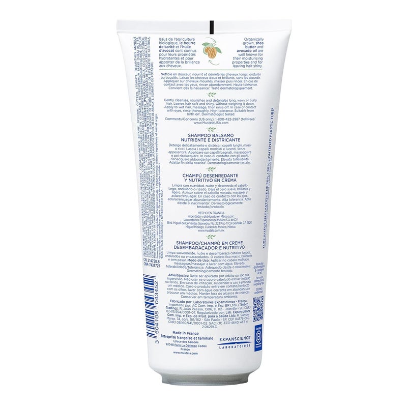 Mustela Detangling & Nourishing Cream Shampoo - Natural Shea Butter & Avocado - Curly & Frizzy Hair - Dermatologist-tested & safe for Babies and Kids - 6.76 US Fl. Oz. - Image 2