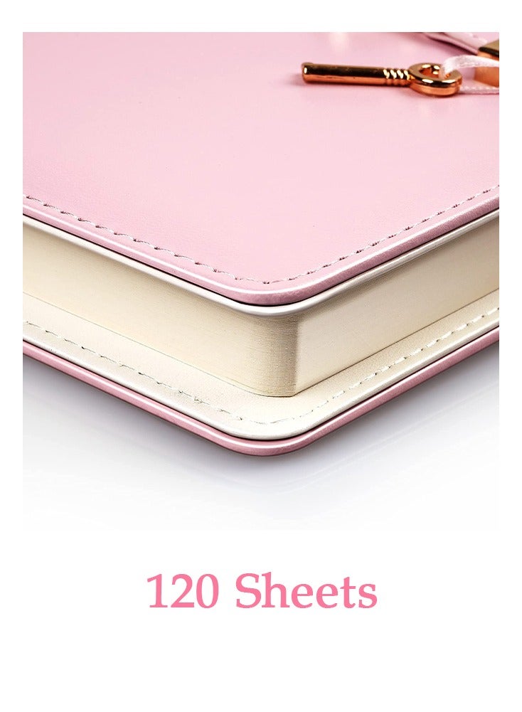 NIIMBOT A5 Lock Notebook Diary with Heart Ballpoint Pen, 240 Pages Hardcover Lined Journal, Perfect for Office Home School Business Writing Note Taking (Pink)  - Image 4