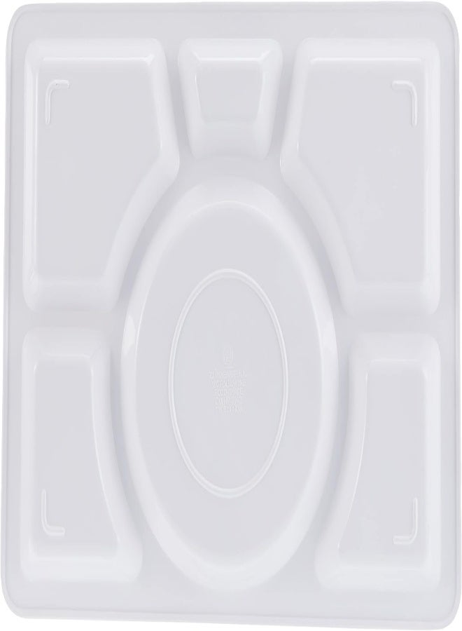 AKDC Dinewell Rectangular 6 Partition (Mess Tray), White, Dwhp3142W - Image 1