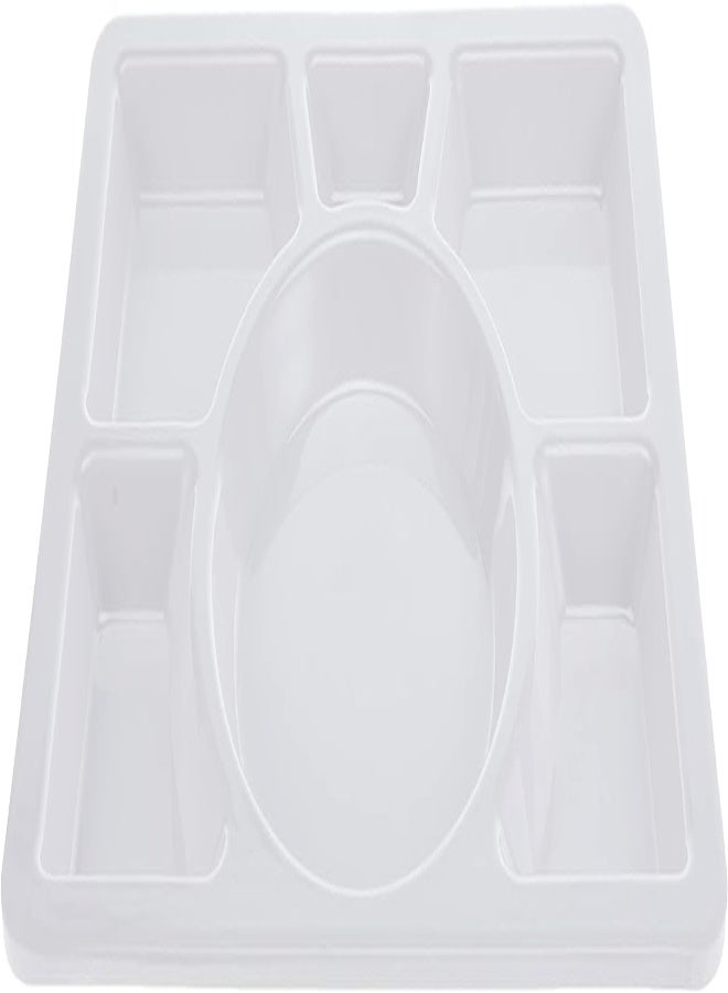 AKDC Dinewell Rectangular 6 Partition (Mess Tray), White, Dwhp3142W - Image 2