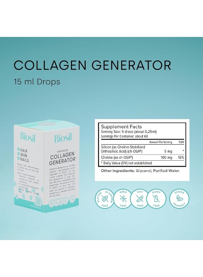 BIOSIL Collagen Generator - 0.5 Fl Oz Drops - With Patented Ch-Osa Complex - Generates & Protects Your Own Collagen - Gmo Free - 30-Day Supply - Image 2