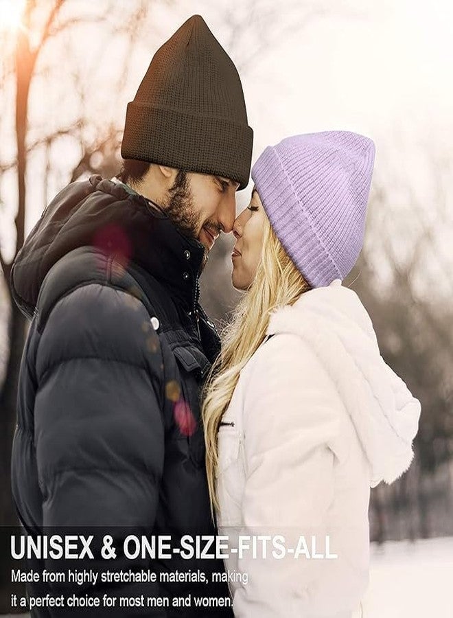 NETIZEN Winter Beanie Caps, Unisex Knitted Ribbed Design, Fur Lined Warm Thick Material, Sports Casual Style (Brown) - Image 4