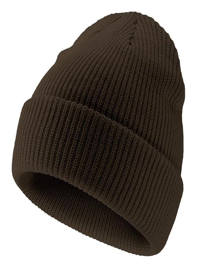 NETIZEN Winter Beanie Caps, Unisex Knitted Ribbed Design, Fur Lined Warm Thick Material, Sports Casual Style (Brown) - Image 3