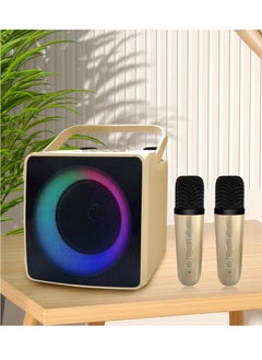 SDRD SD508 Home Karaoke Portable Bluetooth Speaker Dual Wireless Microphone Live TV FM radio TF card USB Subwoofer Music Center Audio (gold)  - Image 3