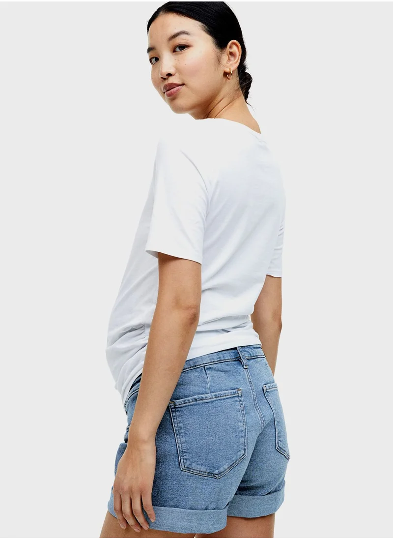 اتش اند ام High Waist Denim Short