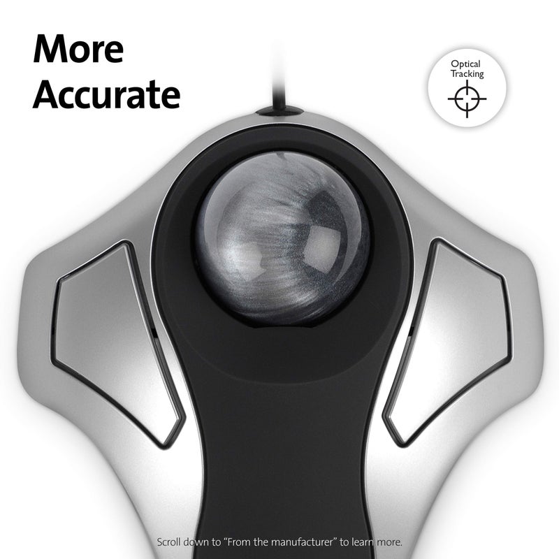 Kensington Orbit Trackball Mouse (K64327F), Silver/Black - Image 3