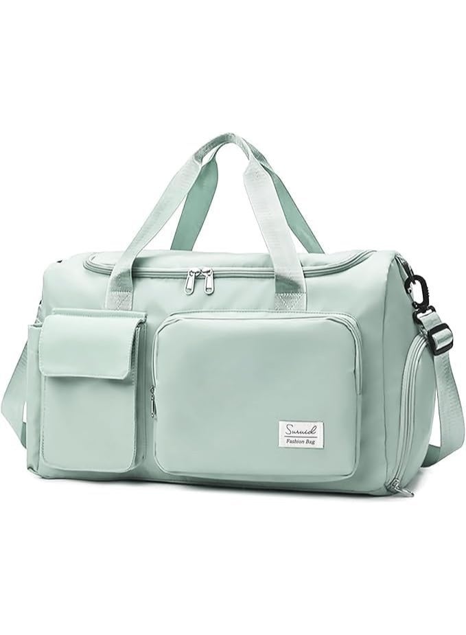 Waterproof Gym & Travel Duffel Bag | Sports Bag with Shoe Compartment & Wet Pocket for Fitness, Travel & Weekend Trips (Mint Green) - Image 1