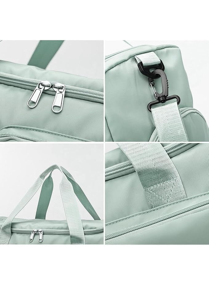 Waterproof Gym & Travel Duffel Bag | Sports Bag with Shoe Compartment & Wet Pocket for Fitness, Travel & Weekend Trips (Mint Green) - Image 5