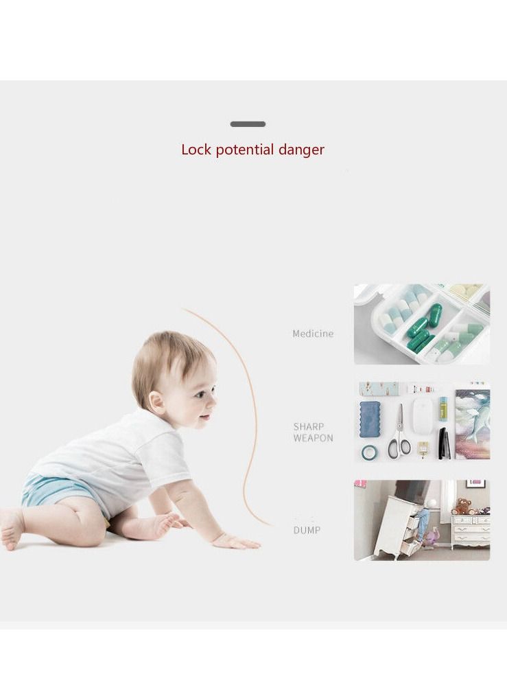 Drawer Lock Secure Lock Cabinet Door Anti-open Baby Protection Against Pinch Blue 3 Pcs - Image 3