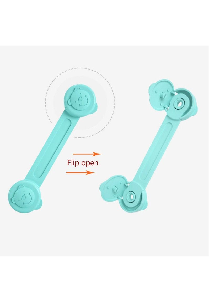 Drawer Lock Secure Lock Cabinet Door Anti-open Baby Protection Against Pinch Blue 3 Pcs - Image 2