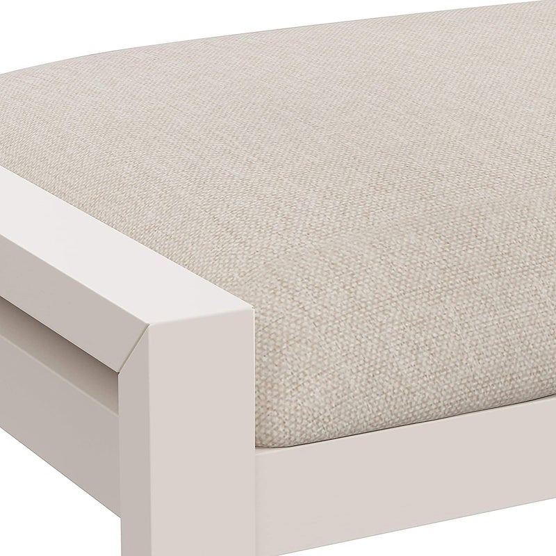 INDIAN DECOR INDIAN DECOR 37051 Large Vanity Stool with Metal Legs Cushion Vanity Chair Dressing Makup Stool Bench Vanity Seat for Bedroom Living Room Bathroom Ottoman for Women Girl Mom Mother White  - Image 5