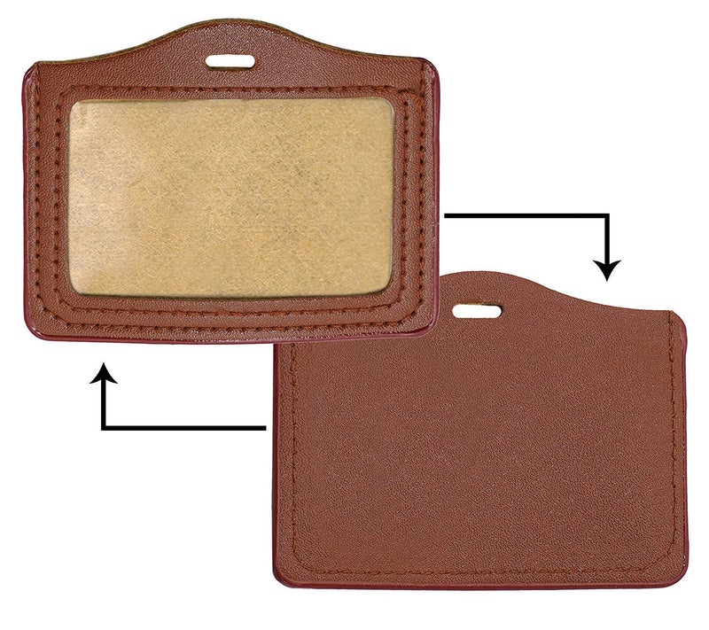WeKonnect; PU Leather Clear ID Window ID Badge Holder | Horizontal ID Card Holder for Office, Colleges and Schools (Horizontal - Pack of 5) - Image 5