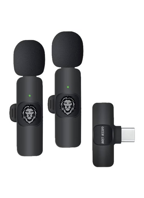 3 In 1 Wireless Microphone / 60mAh Battery Capacity / USB-A / Type-C / Lightning Plugs / 20m Accessible Reception / -42DB Sensitivity / Highly Sensitive / Digital Silicon Microphone / 64DBM Adaptive Noise Reduction / Clear Timbre / Plug & Play - Black